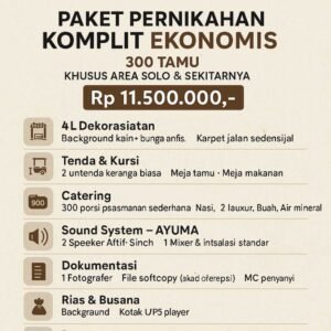 Paket Pernikahan Ekonomis Solo 300 Tamu