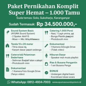 Paket Pernikahan Hemat Solo 1000 Tamu