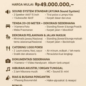 Paket Pernikahan Medium Solo 1000 Tamu