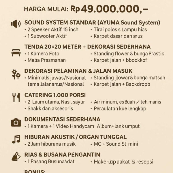 Paket Pernikahan Medium Solo 1000 Tamu