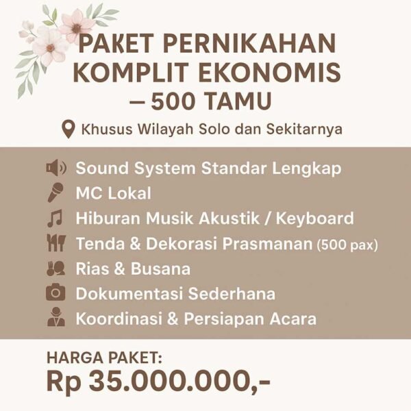 Paket Pernikahan Medium Solo