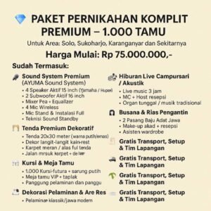 Paket Pernikahan Premium Solo 1000 Tamu
